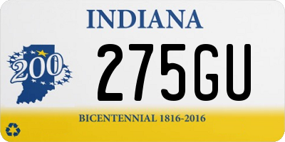 IN license plate 275GU