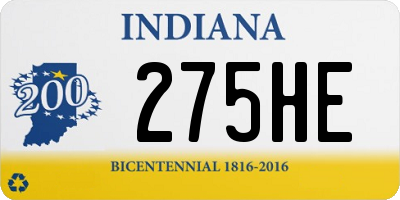 IN license plate 275HE