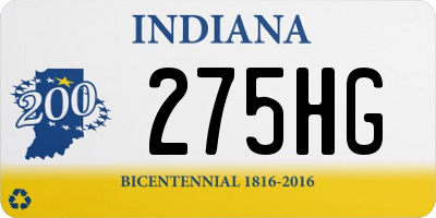 IN license plate 275HG