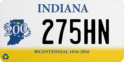 IN license plate 275HN