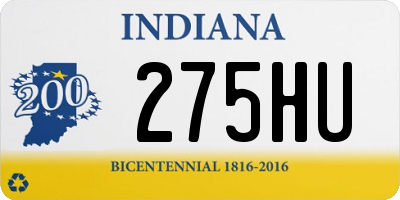 IN license plate 275HU