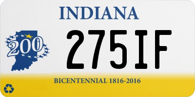 IN license plate 275IF