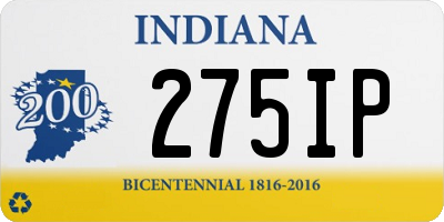 IN license plate 275IP