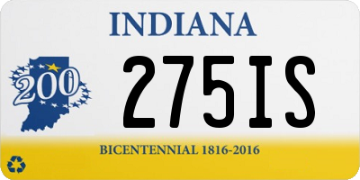 IN license plate 275IS