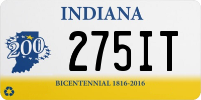 IN license plate 275IT