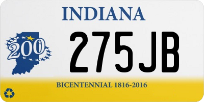 IN license plate 275JB