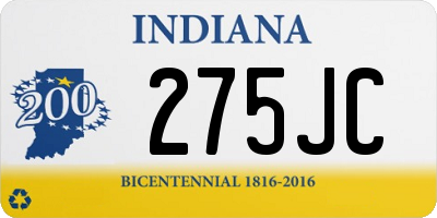 IN license plate 275JC