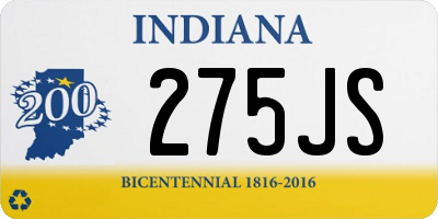 IN license plate 275JS