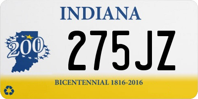 IN license plate 275JZ