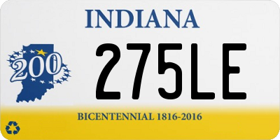 IN license plate 275LE