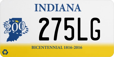 IN license plate 275LG