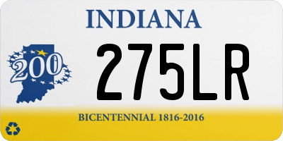 IN license plate 275LR