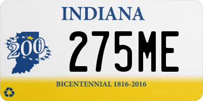 IN license plate 275ME