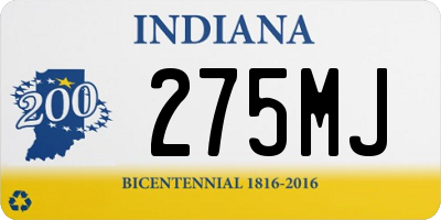 IN license plate 275MJ