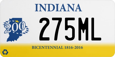 IN license plate 275ML