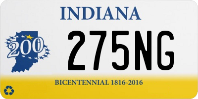 IN license plate 275NG