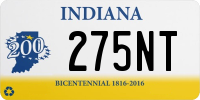 IN license plate 275NT