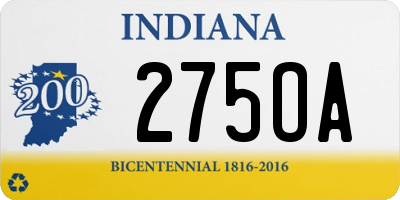 IN license plate 275OA