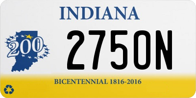 IN license plate 275ON