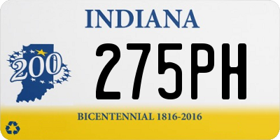 IN license plate 275PH