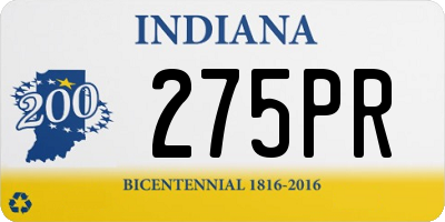 IN license plate 275PR