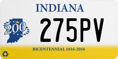 IN license plate 275PV