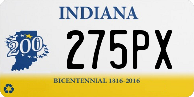 IN license plate 275PX