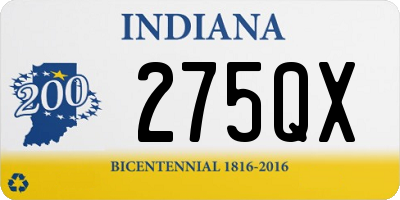 IN license plate 275QX