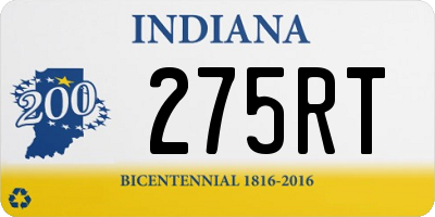 IN license plate 275RT