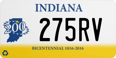 IN license plate 275RV