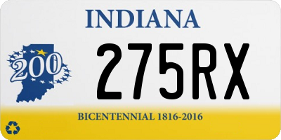 IN license plate 275RX