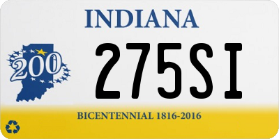 IN license plate 275SI