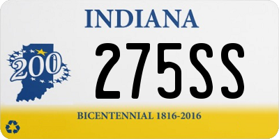 IN license plate 275SS