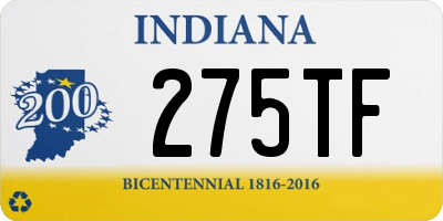 IN license plate 275TF