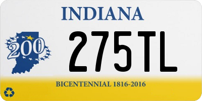 IN license plate 275TL