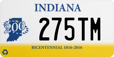 IN license plate 275TM