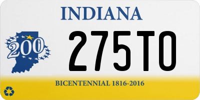 IN license plate 275TO