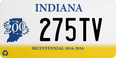 IN license plate 275TV