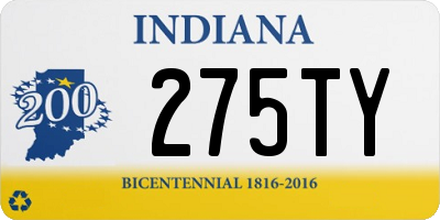 IN license plate 275TY