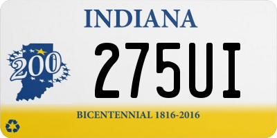 IN license plate 275UI