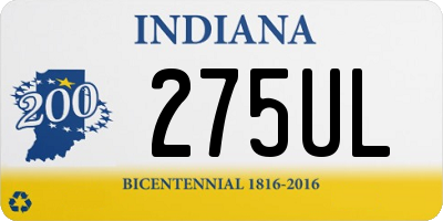 IN license plate 275UL