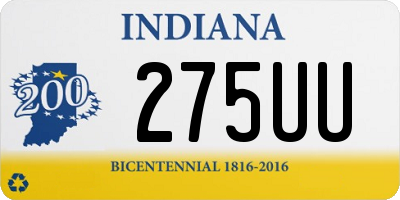 IN license plate 275UU