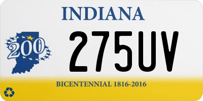 IN license plate 275UV