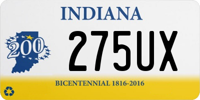 IN license plate 275UX