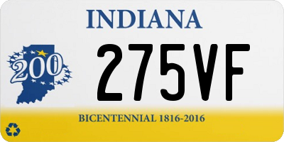 IN license plate 275VF