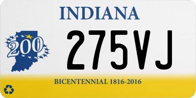 IN license plate 275VJ