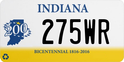 IN license plate 275WR