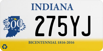 IN license plate 275YJ