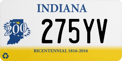 IN license plate 275YV
