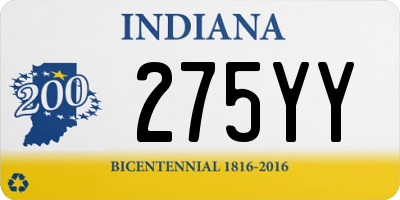 IN license plate 275YY